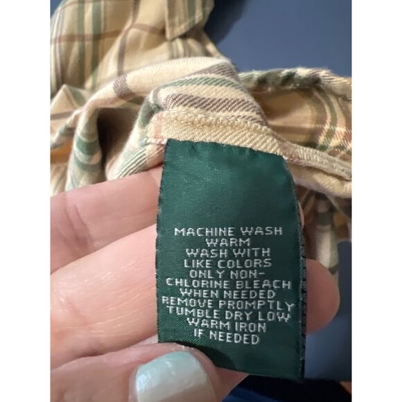 Lauren Ralph Lauren Womens Shirt Medium Bei Plaid Cotton Button-Down - Picture 5 of 10